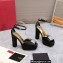 Valentino Heel 13cm platform 3.5cm ONE STUD open-toe Pumps in Satin Black 2022