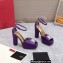 Valentino Heel 13cm platform 3.5cm ONE STUD open-toe Pumps in Satin Purple 2022