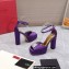 Valentino Heel 13cm platform 3.5cm ONE STUD open-toe Pumps in Satin Purple 2022