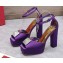 Valentino Heel 13cm platform 3.5cm ONE STUD open-toe Pumps in Satin Purple 2022