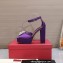 Valentino Heel 13cm platform 3.5cm ONE STUD open-toe Pumps in Satin Purple 2022