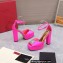 Valentino Heel 13cm platform 3.5cm ONE STUD open-toe Pumps in Satin Fuchsia 2022