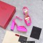 Valentino Heel 13cm platform 3.5cm ONE STUD open-toe Pumps in Satin Fuchsia 2022