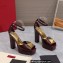 Valentino Heel 13cm platform 3.5cm ONE STUD open-toe Pumps in patent leather Burgundy 2022