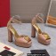 Valentino Heel 13cm platform 3.5cm ONE STUD open-toe Pumps in patent leather Nude 2022