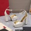 Valentino Heel 13cm platform 3.5cm ONE STUD open-toe Pumps in patent leather White 2022