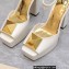 Valentino Heel 13cm platform 3.5cm ONE STUD open-toe Pumps in patent leather White 2022
