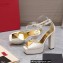 Valentino Heel 13cm platform 3.5cm ONE STUD open-toe Pumps in patent leather White 2022