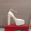 Valentino Heel 15.5cm platform 5.5cm Tan-Go Pointy Pumps in patent leather White 2022
