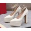 Valentino Heel 15.5cm platform 5.5cm Tan-Go Pointy Pumps in patent leather White 2022