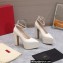 Valentino Heel 15.5cm platform 5.5cm Tan-Go Pointy Pumps in patent leather White 2022