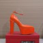 Valentino Heel 15.5cm platform 5.5cm Tan-Go Pointy Pumps in patent leather Orange 2022