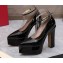 Valentino Heel 15.5cm platform 5.5cm Tan-Go Pointy Pumps in patent leather Black 2022