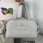 Prada Perforated logo Leather Handbag 1BH078 Gray 2022