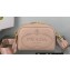 Prada Perforated logo Leather shoulder bag 1BH187 Nude Pink 2022