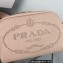 Prada Perforated logo Leather shoulder bag 1BH187 Nude Pink 2022