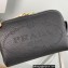 Prada Perforated logo Leather shoulder bag 1BH187 Black 2022