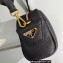 Prada Perforated logo Leather shoulder bag 1BH187 Black 2022