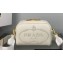 Prada Perforated logo Leather shoulder bag 1BH187 White 2022