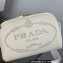 Prada Perforated logo Leather shoulder bag 1BH187 White 2022