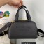 Prada Perforated logo Leather Handbag 1BH078 Black 2022