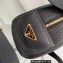 Prada Perforated logo Leather Handbag 1BH078 Black 2022