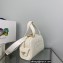 Prada Perforated logo Leather Handbag 1BH078 White 2022