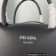 Prada Small brushed leather handbag 1BA366 Black 2022