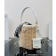 Prada Wicker and canvas bucket bag 1BE062 White 2022