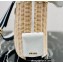 Prada Wicker and canvas bucket bag 1BE062 White 2022