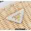 Prada Wicker and canvas bucket bag 1BE062 White 2022