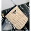Prada Wicker and canvas bucket bag 1BE062 Black 2022