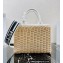 Prada Wicker and canvas tote bag 1BG835 White 2022