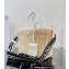 Prada Wicker and canvas tote bag 1BG835 White 2022