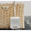 Prada Wicker and canvas tote bag 1BG835 White 2022
