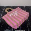 Prada Large raffia tote bag 1BG392 Pink/Beige 2022