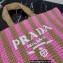 Prada Large raffia tote bag 1BG392 Pink/Beige 2022