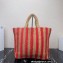 Prada Large raffia tote bag 1BG392 Red/Beige 2022