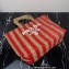 Prada Large raffia tote bag 1BG392 Red/Beige 2022