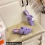 Hermes Woolskin with iconic "H" Oran Sandals Purple
