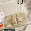 Hermes Woolskin with iconic "H" Oran Sandals Beige