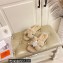 Hermes Woolskin with iconic "H" Oran Sandals Beige