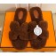 Hermes Woolskin with iconic "H" Oran Sandals Coffee