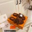 Hermes Woolskin with iconic "H" Oran Sandals Coffee