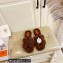 Hermes Woolskin with iconic "H" Oran Sandals Coffee