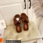 Hermes Woolskin with iconic "H" Oran Sandals Coffee
