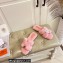 Hermes Woolskin with iconic "H" Oran Sandals Pink