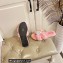Hermes Woolskin with iconic "H" Oran Sandals Pink