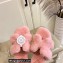 Hermes Woolskin with iconic "H" Oran Sandals Pink