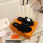 Hermes Woolskin with iconic "H" Oran Sandals Black